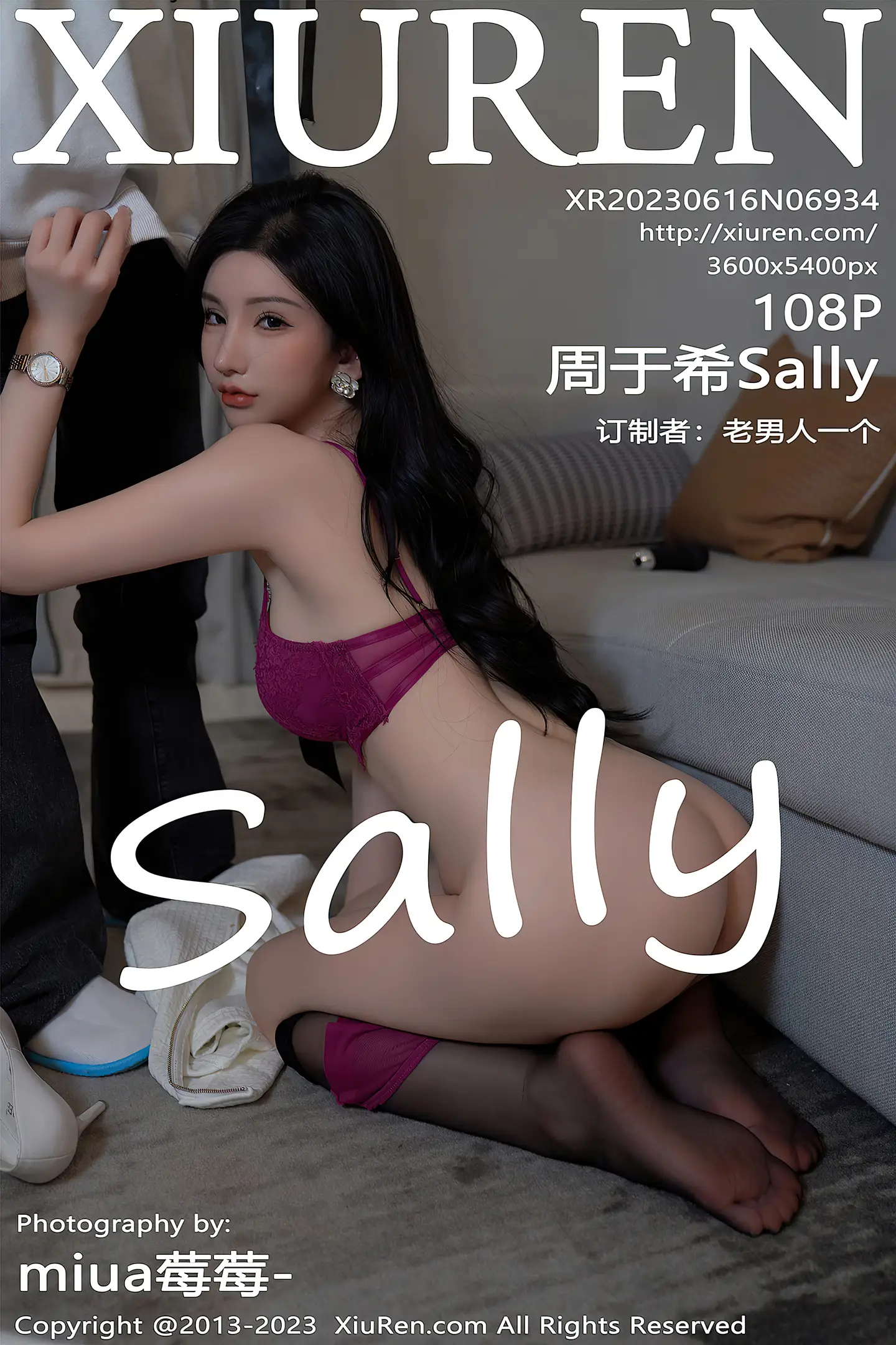 [XiuRen秀人网]No.6934_女神周于希Sally脱白色睡袍露红色蕾丝内衣配超薄黑丝魅惑写真108P-秀人网 - XiuRen.Space